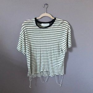 IRO Jeans Distressed Stripe Tee